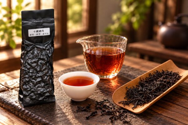 10年陳年老茶 十藏歲月 60公克包裝與茶湯