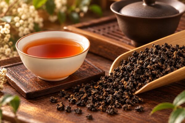 藏韻紅烏龍茶 茶湯與茶葉
