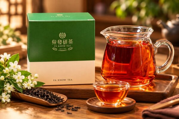 泉發研茶 蜜香紅茶立體茶包 茶盒與茶湯
